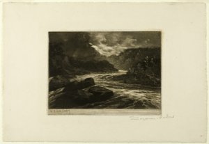 En lakseflod, nr. II af Francis Seymour Haden