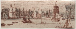 En skitse af Greenwich. af Francis Seymour Haden