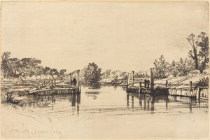 Eagham Lock af Francis Seymour Haden