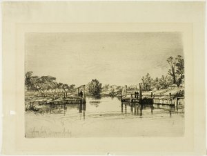 Egham Lock af Francis Seymour Haden