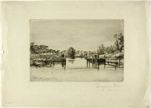 Egham Lock af Francis Seymour Haden