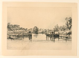 Egham Lock af Francis Seymour Haden