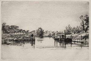Egham Lock. af Francis Seymour Haden