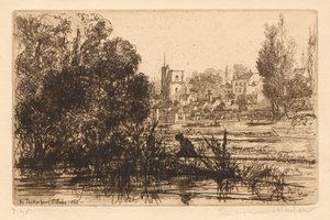 Hamertons Portfolio III: Twickenham Church, 1865-72 udgivet 1872. af Francis Seymour Haden