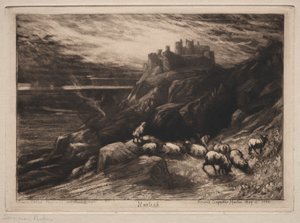 Harlech, 1880. af Francis Seymour Haden