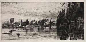 Old Chelsea Church, 1865. af Francis Seymour Haden