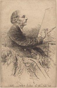 Selvportræt ved staffeliet af Francis Seymour Haden