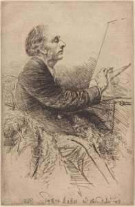 Selvportræt ved staffeliet af Francis Seymour Haden