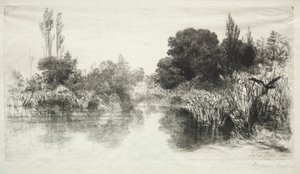 Shere Mill Pond (den større plade) af Francis Seymour Haden
