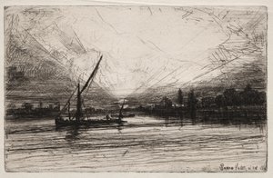 Solnedgang på Themsen af Francis Seymour Haden