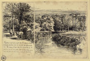 The Two Asses og Dundrum River af Francis Seymour Haden