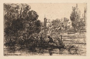 Twickenham kirke, 1865. af Francis Seymour Haden