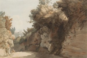 En udsigt nær Arco Scuro, ser mod Villa Medici, Rom, 1785. af Francis Towne