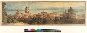 No.1483 View of Lausanne, 1781 (wc, blyant og blæk på papir)