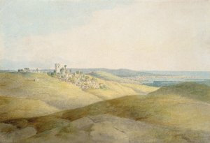 Pough Hill, nær Bude, Cornwall (pen og blæk og wc på papir)
