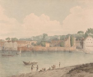 Vauxhall Stairs, fra Millbank, 5. juli 1797 af Francis Towne