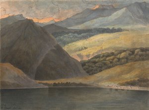 Udsigt over Maggiore-søen om aftenen af Francis Towne