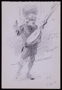 Portræt af Arnold Dolmetsch af Francis Wilfred Lawson