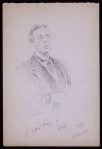 Portræt af E Alex Young af Francis Wilfred Lawson