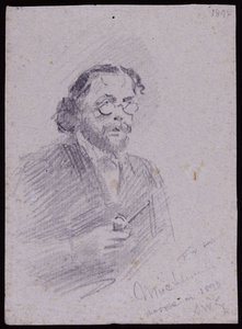 Portræt af JT Micklethwaite, ca. 1893 (blyant på papir) af Francis Wilfred Lawson