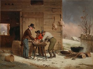 Forberedelse til juleplukning af kalkuner, 1851.