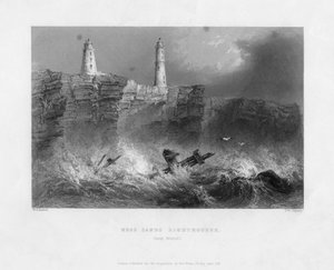 Ness Sands Lighthouses, nær Bristol, Gloucestershire, 1841