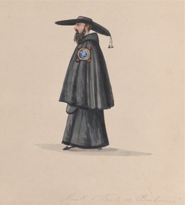 En munk fra Barbones orden, fra en gruppe tegninger, der forestiller peruviansk kostume, 1848.
