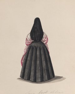 En kvinde iført saya set bagfra, fra en gruppe tegninger, der viser..., ca. 1848.