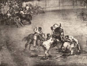 En picador fanget af en tyr, fra 