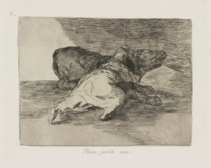 Noget parti tager ud. (Han får noget ud af det.), pl. 40 fra serien The Disasters of War af Francisco de Goya