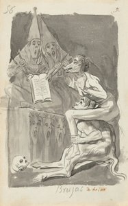 Brujas à volar (Hekse forbereder sig på at flyve) [vers] af Francisco de Goya