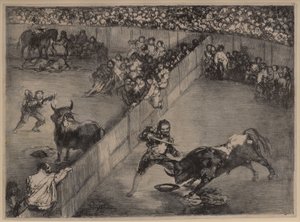 Tyrekamp i en delt ring af Francisco de Goya