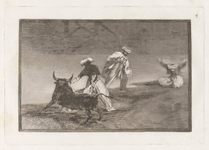 Capean otro encerrado (They Play Another with the Cape in the Enclosure), Plade 4 fra La tauromaquia af Francisco de Goya