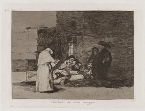 En kvindes velgørenhed (A Woman af Francisco de Goya