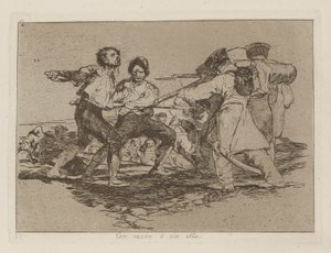 Med grund? uden hende (Ret eller Uret), pl. 2 fra serien The Disasters of War af Francisco de Goya