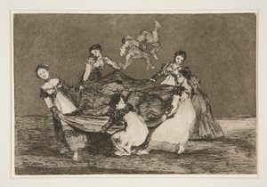 Disparate femenino (feminin dårskab), pl. 1 fra serien Los proverbios af Francisco de Goya