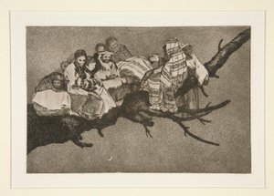 Uensartet ridiculo (Latterlig dårskab), pl. 3 fra serien Los proverbios af Francisco de Goya