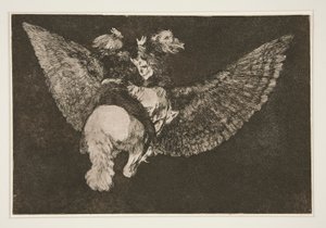 Disparate volante (Flyvende dårskab), pl. 5 fra serien Los proverbios af Francisco de Goya