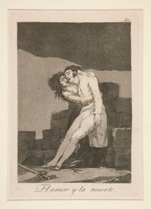 kærlighed og død (Love and Death), pl. 10 fra serien The Caprices af Francisco de Goya