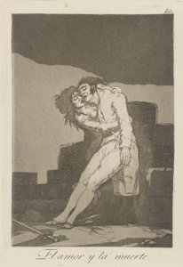 kærlighed og død (Kærlighed og Død.), Pl. 10 fra serien The Caprices af Francisco de Goya