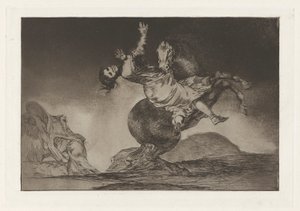 El Caballo Raptor (Hestebortføreren), også kendt som La mujer y el potro, que los dome otro (En kvinde og en hest, lad en anden mestre dem), fra serien Los absurdities (Los proverbios) af Francisco de Goya