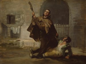 Broder Pedro klubber El Maragato med pistolens røv, ca. 1806. af Francisco de Goya
