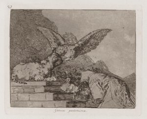 Gatesca pantomime (Feline Pantomime), plade 73 fra The Disasters of War af Francisco de Goya
