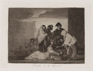 Tak skal du have ? la almorta (Thanks to the Millet), Plade 51 fra The Disasters of War af Francisco de Goya