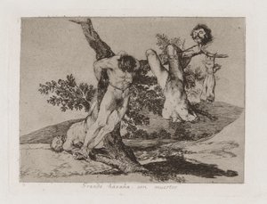 Stor bedrift! Med døde! (A Heroic Feat! With Dead Men!), Plade 39 fra The Disasters of War af Francisco de Goya