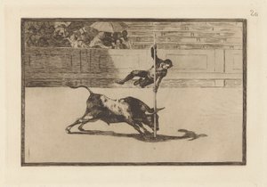 Liger og Joanito Apreviation er Api? N Madrid (Agiility and Audity of Juanito Apinani i [riggen] ved Madrid), plade af Francisco de Goya