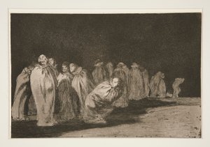 De indkapslede (Mændene i sække), pl. 8 fra serien Ordsprogene af Francisco de Goya