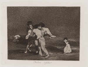 ulykkelig mor! (Ulykkelig mor!), Plade 50 fra The Disasters of War af Francisco de Goya