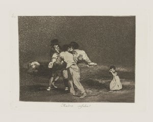 ulykkelig mor! (Ulykkelig Moder!), Pl. 50 fra serien The Disasters of War af Francisco de Goya