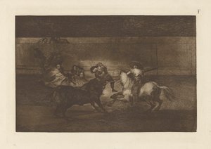 The Death of Pepe Illo (Death of Pepe Illo, 3. komposition), plade F fra The Bull Maquia (3. udgave) af Francisco de Goya